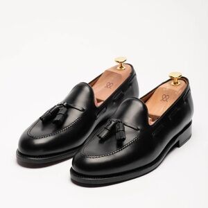 MORJAS  Tassel Loafer Black Calf Leather US 11.5 Moccasin